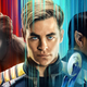 Poster for Star Trek Beyond featuring Jaylah, Kirk, and Spock.